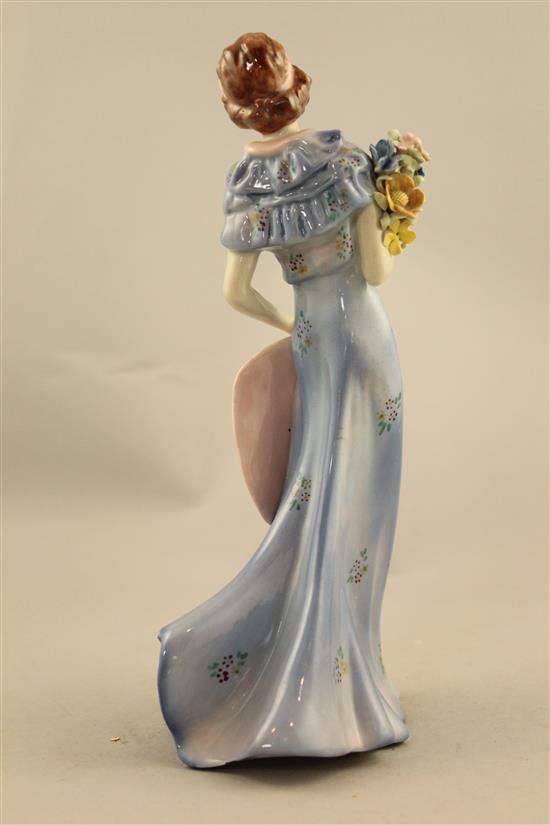 A rare Wade Art Deco underglaze porcelain figure of Grace, c.1938m 24cm